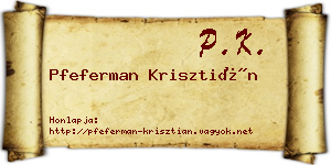 Pfeferman Krisztián névjegykártya